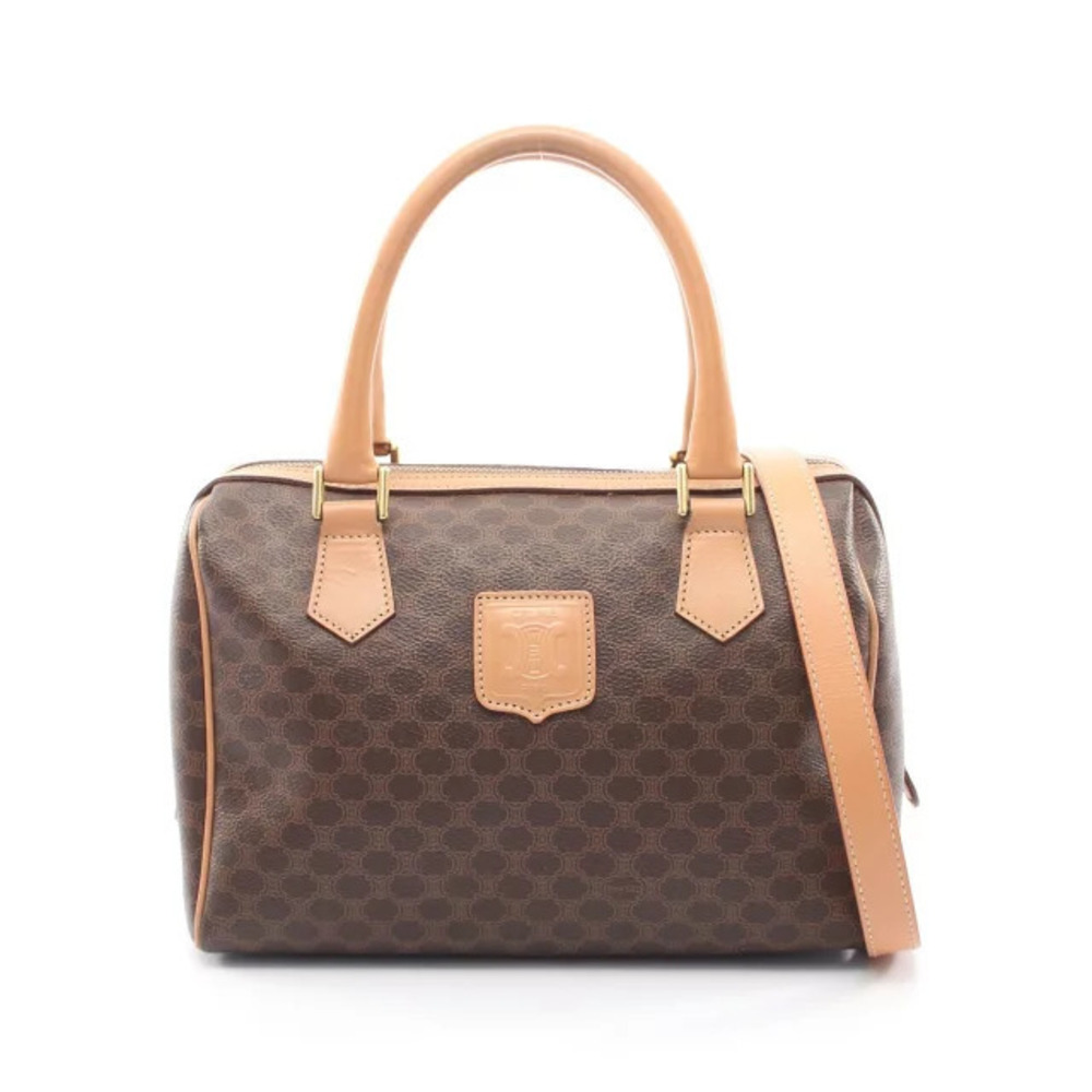 Celine Macadam handbag canvas leather brown